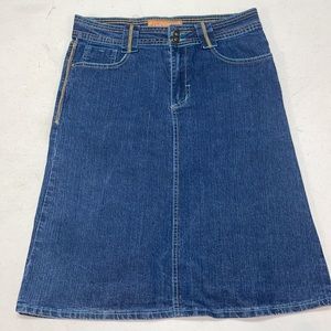 Out Jeans Stretch Blue Denim Midi Skirt